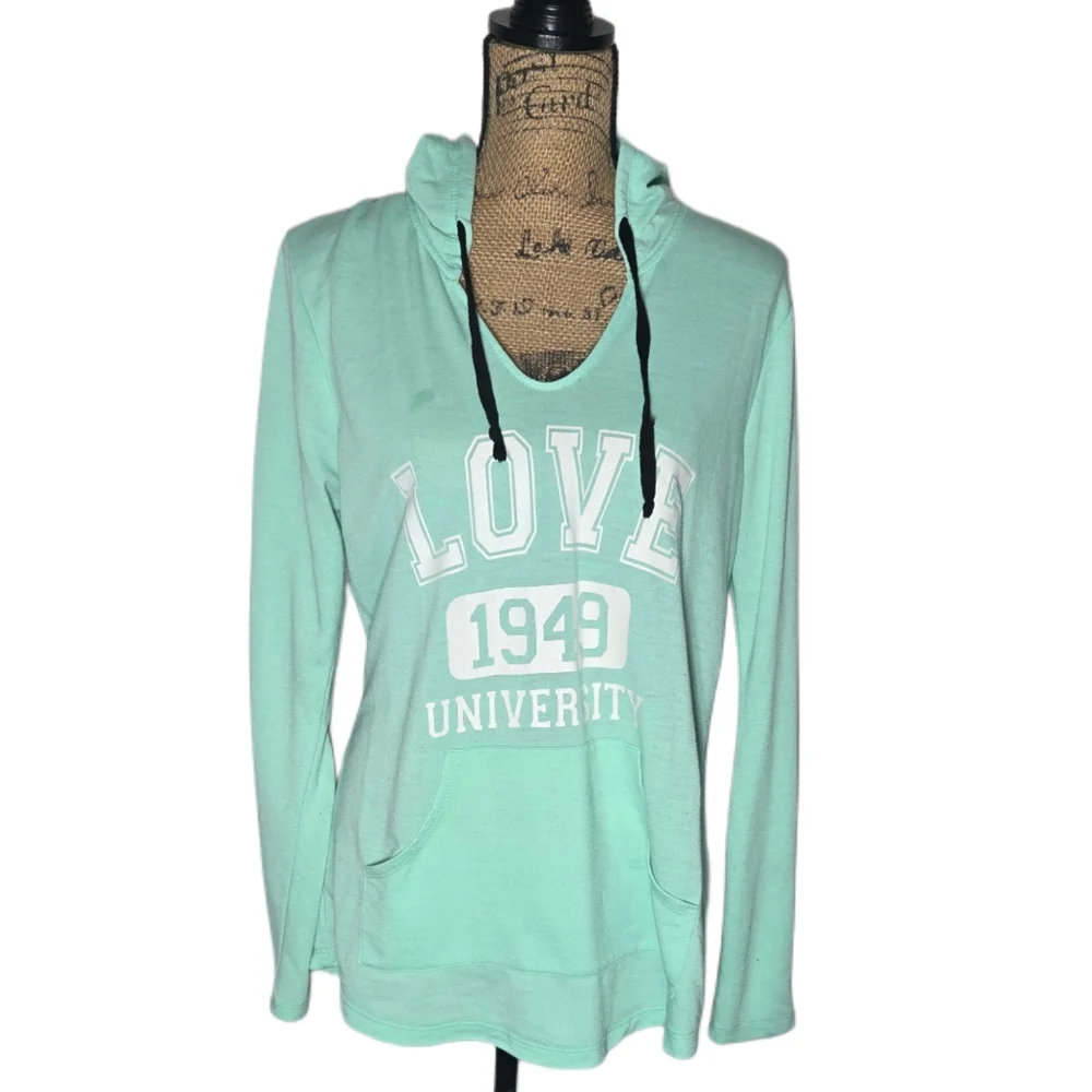 Cato Love University Green Hoodie Large - Picture 2 of 6